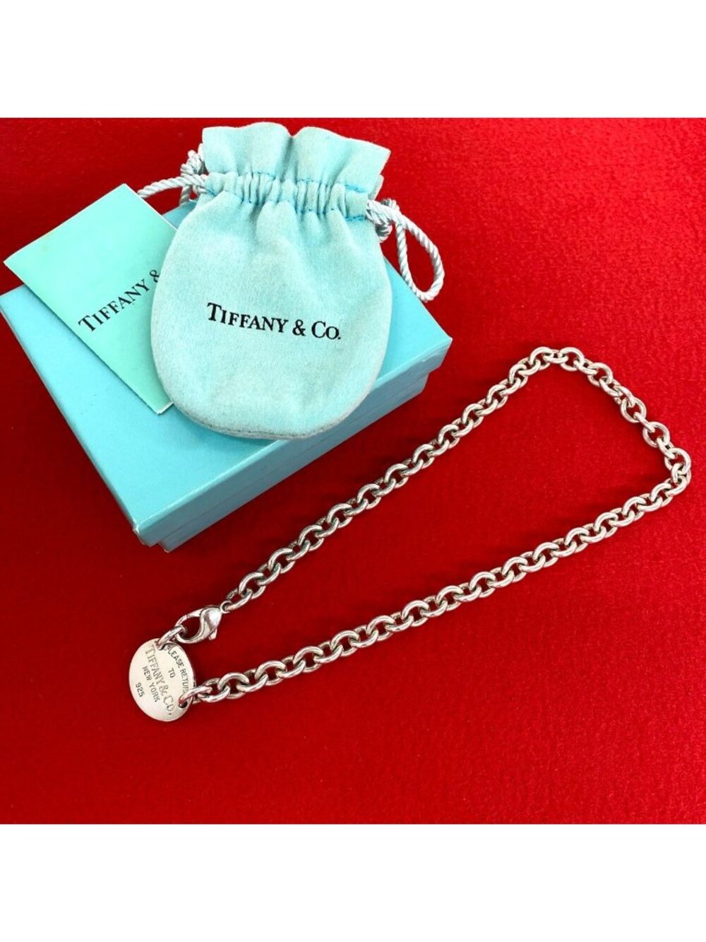 Tiffany & Co Return to Tiffany Oval Tags Necklace 925 Sterling Silver